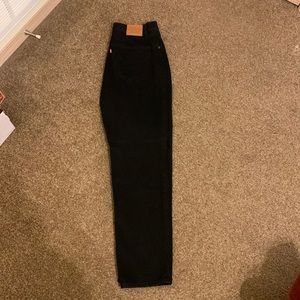 Levi black straight jeans